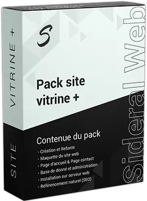 Pack site vitrine, format package